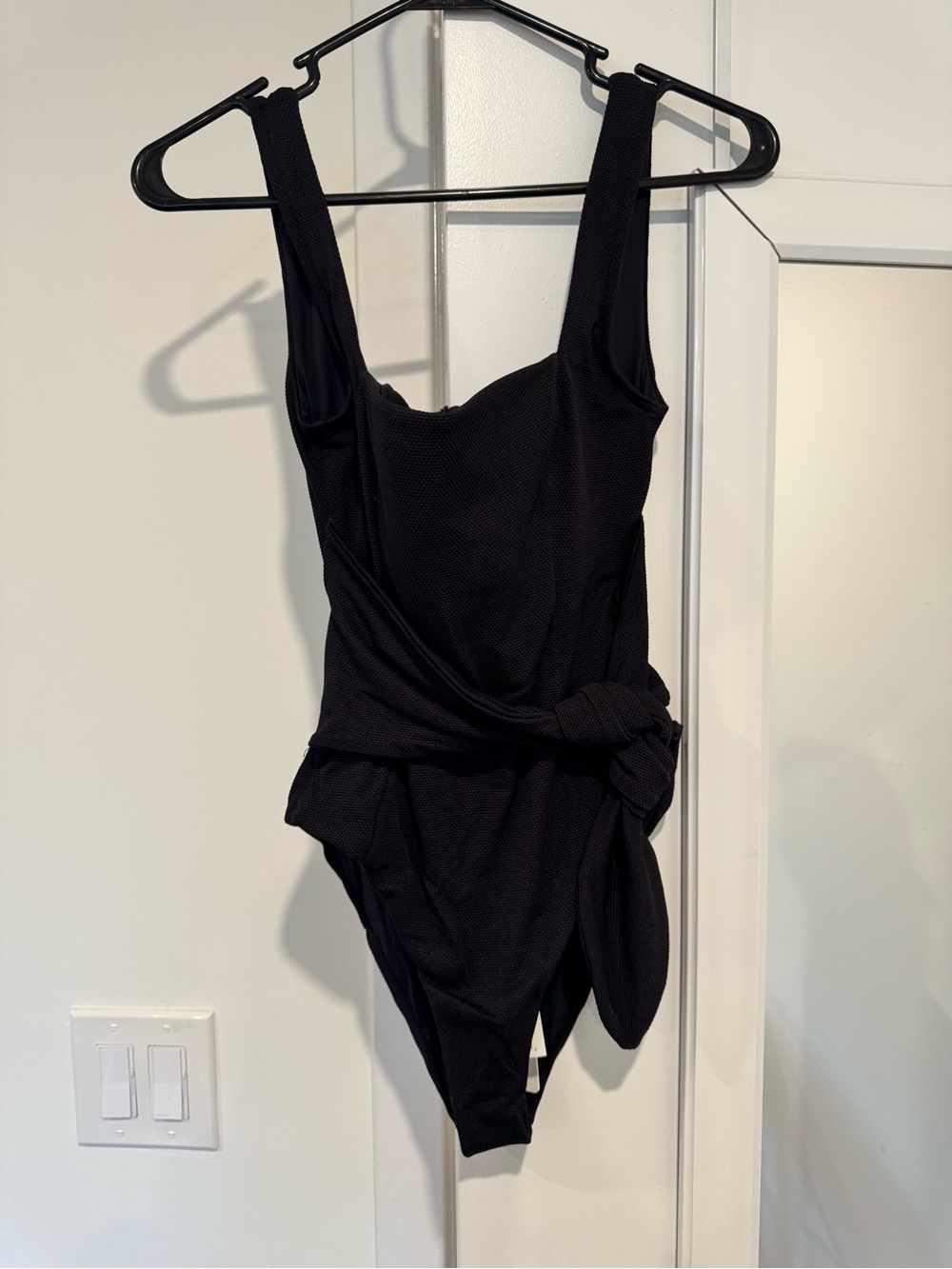 l*space Black Textured One-Piece Swimsuit with Side Knot